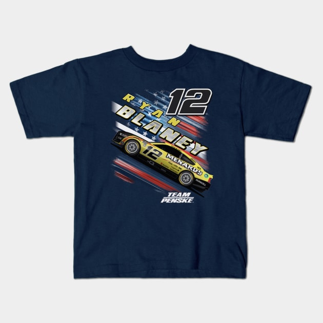 Ryan Blaney Patriotic Kids T-Shirt by art.Hamdan